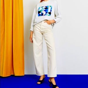 NWT Levi’s Premium Ribcage Straight Jeans in Ivory/Ecru